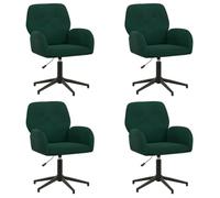 vidaXL Chaises de Bureau pivotantes 4 pc 54 x 55 x 90 cm Vert foncé, Chaise de Bureau Moderne, réglable, pivotante, Fonctionnelle, Ergonomique, Polyvalente pour l'intérieur