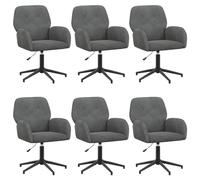 vidaXL Chaises de Bureau pivotantes 6 pc 54 x 55 x 90 cm Gris foncé, Chaise de Bureau Moderne, réglable, pivotante, Fonctionnelle, Ergonomique, Polyvalente pour l'intérieur