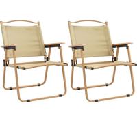 vidaXL Chaises de camping 2 pcs. Beige 54x55x78 cm Tissu Oxford