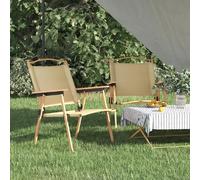 vidaXL Chaises de camping - Lot de 2 - Beige