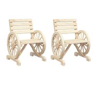 vidaXL Chaises de jardin 2 pcs. 58x58x78,5 cm bois massif sapin