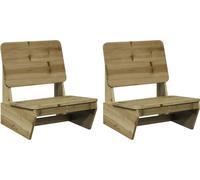 vidaXL Chaises de jardin 2 pcs. 60x64x70,5 cm Pin imprégné