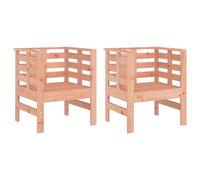 vidaXL Lot de 2 Chaises de Jardin, Sièges avec Accoudoirs, Fauteuils avec Dossier, Meubles de Jardin Patio, Scandinave, Bois 825133