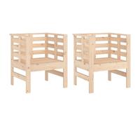 vidaXL Chaises de jardin 61,5 x 53 x 71 cm pin massif – Lot de 2
