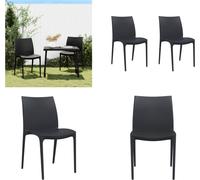 vidaXL Chaises de jardin 2 pcs. Anthracite 50x46x80 cm Polypropylène - Chaise de jardin - Gartenstühle - Garten Sitzmöbel - Terrassenstuhl