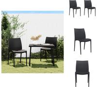 vidaXL Chaises de jardin 2 pcs. Anthracite 50x46x80 cm Polypropylène - Chaises de jardin
