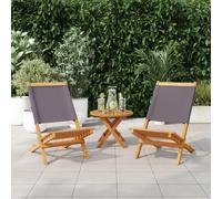 vidaXL Chaises de jardin lot de 2 anthracite bois acacia massif tissu, siège de jardin, siège d'extérieure, chaise 367691 Marron G