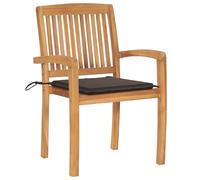 vidaXL Chaises de jardin 2 pcs. avec coussin taupe teck massif