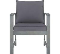 vidaXL Chaises de jardin 2 pcs. avec coussins gris foncé acacia massif