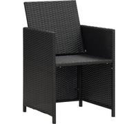 vidaXL Chaises de jardin 2 pcs. avec coussins Poly rotin noir
