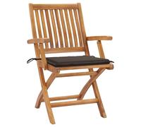 Chaises de jardin 2 pcs. avec coussins taupe teck massif