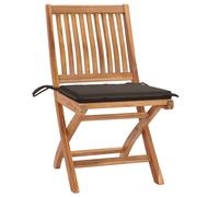 vidaXL Chaises de jardin 2 pcs. avec coussins taupe Teck massif