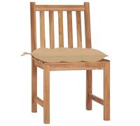 vidaXL Chaises de jardin 2 pcs. avec coussins teck massif