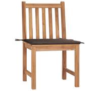 vidaXL Chaises de jardin 2 pcs. avec coussins teck massif