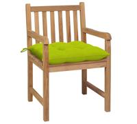 vidaXL Chaises de jardin 2 pcs. avec coussins vert clair en teck massif