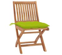 vidaXL Chaises de jardin 2 pcs. avec coussins vert clair en teck massif