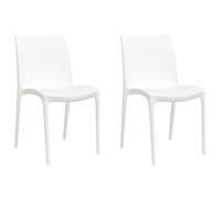 vidaXL Chaises de jardin Lot de 2 Blanc 50x46x80 cm Polypropylène