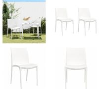 vidaXL Chaises de jardin 2 pcs. Blanc 50x46x80 cm Polypropylène - Chaise de jardin - Gartenstühle - Garten Sitzmöbel - Terrassenstuhl