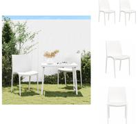 vidaXL Chaises de jardin 2 pcs. Blanc 50x46x80 cm Polypropylène - Chaises de jardin