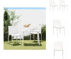 vidaXL Chaises de jardin 2 pcs. Blanc 50x46x80 cm Polypropylène - Chaises de jardin