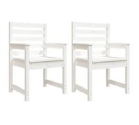vidaXL Chaises de jardin 2 pcs. Blanc 60x48x91 cm Pin massif