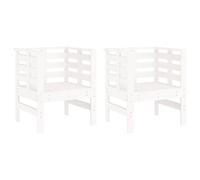 vidaXL Chaises de jardin 2 pcs. Blanc 61,5x53x71 cm Pin massif