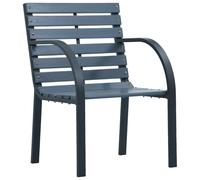 vidaXL Chaises de jardin 2 pcs. Bois de sapin gris Acier revêtu par poudre
