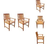 vidaXL Chaises de jardin 2 pcs. Bois massif Acacia Marron - Chaises de jardin