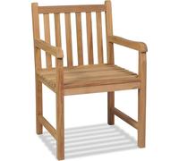 vidaXL Chaises de jardin en bois massif teck – design rustique, robustes – lot de 2