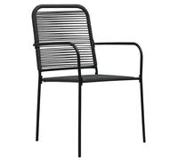 vidaXL Chaises de jardin - Lot de 2 - Corde de coton et acier - Noir