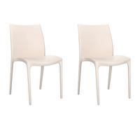 vidaXL Chaises de jardin Lot de 2 empilables Polypropylène 50x46x80 cm Crème