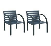 vidaXL Chaises de jardin 2 pcs. Gris Bois