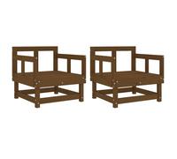 vidaXL Chaises de jardin 2 pcs. Marron miel Pin massif