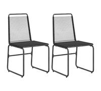 vidaXL Chaises de Jardin 2 pcs Noir 48 x 55 x 89,5 cm Rotin, Chaises en rotin Modernes pour Jardin, mobilier de Patio élégant, Facile à Nettoyer, résistant aux intempéries