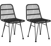 vidaXL Chaises de jardin rotin PE 48x62x84 cm Noir - lot de 2