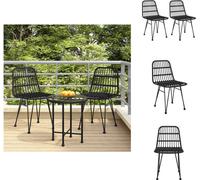 vidaXL Chaises de jardin 2 pcs. noir 48x62x84 cm rotin PE - Chaises de jardin