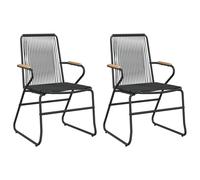 vidaXL Chaises de jardin 2 pcs. noir 58x59x85,5 cm PVC rotin