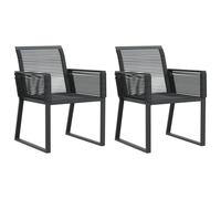 vidaXL Chaises de jardin Lot de 2 poly rotin noir