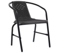 vidaXL Chaises de jardin 2 pcs. Plastique aspect rotin et acier 110 kg