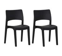 vidaXL Chaises de jardin Lot de 2 Polypropylène Anthracite H.82 cm