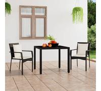vidaXL Chaises de jardin 2 pcs - Résine tressée Noir