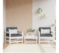vidaXL Chaises de jardin 2 pcs – Pin massif blanc avec accoudoirs et dossiers