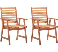 vidaXL Chaises de jardin 2 pièces avec coussins en bois massif d'acacia