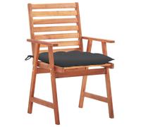 vidaXL Chaises de jardin 2 pièces avec coussins en bois massif d'acacia