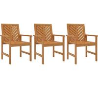 vidaXL Chaises de jardin 3 pcs. Bois massif acacia