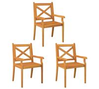 vidaXL Chaises de jardin en bois massif d'acacia – Lot de 3
