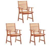 vidaXL Chaises de jardin 3 pièces avec coussins en bois massif d'acacia