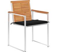 vidaXL Chaises de jardin Lot de 4 avec coussins Bois massif d'acacia