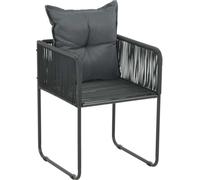 vidaXL Chaises de jardin 4 pcs. avec coussins Poly rotin noir