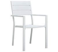 vidaXL Chaises de jardin 4 pcs. Blanc HDPE aspect bois